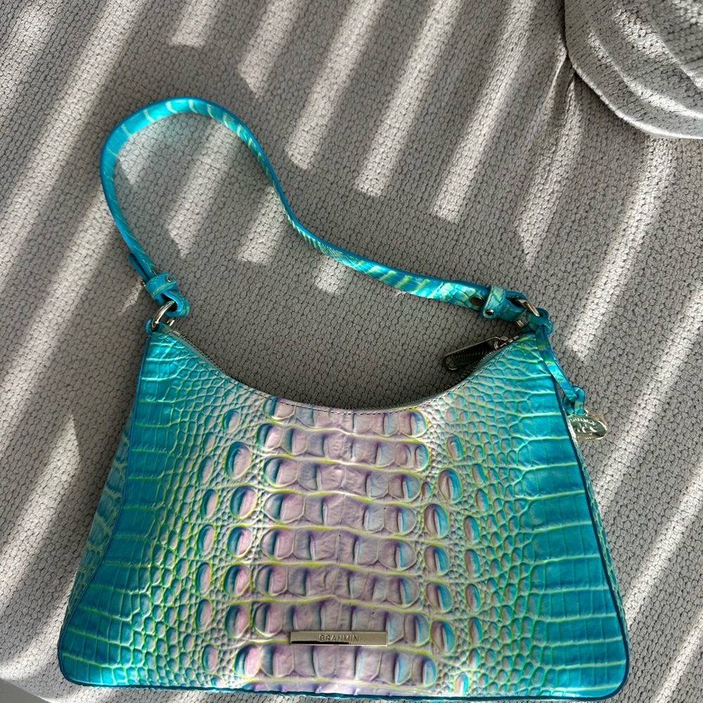 Vibrant Blue Crocodile-Embossed Women's Bag